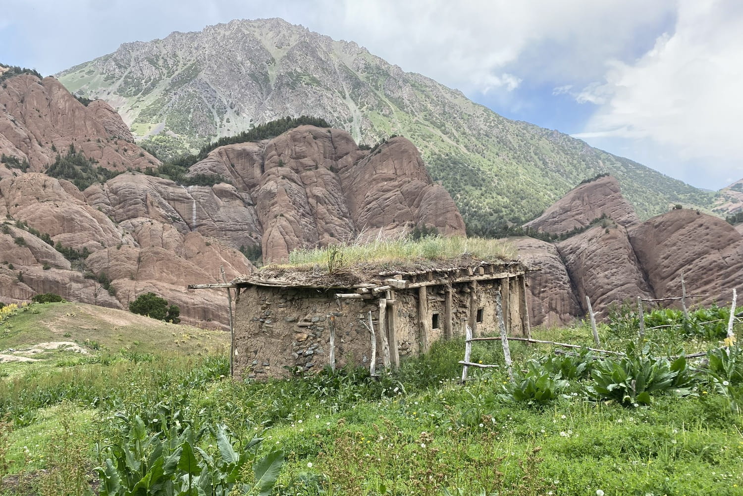Red rock landscapes of Kyrgyzstan's Alai Mountains
