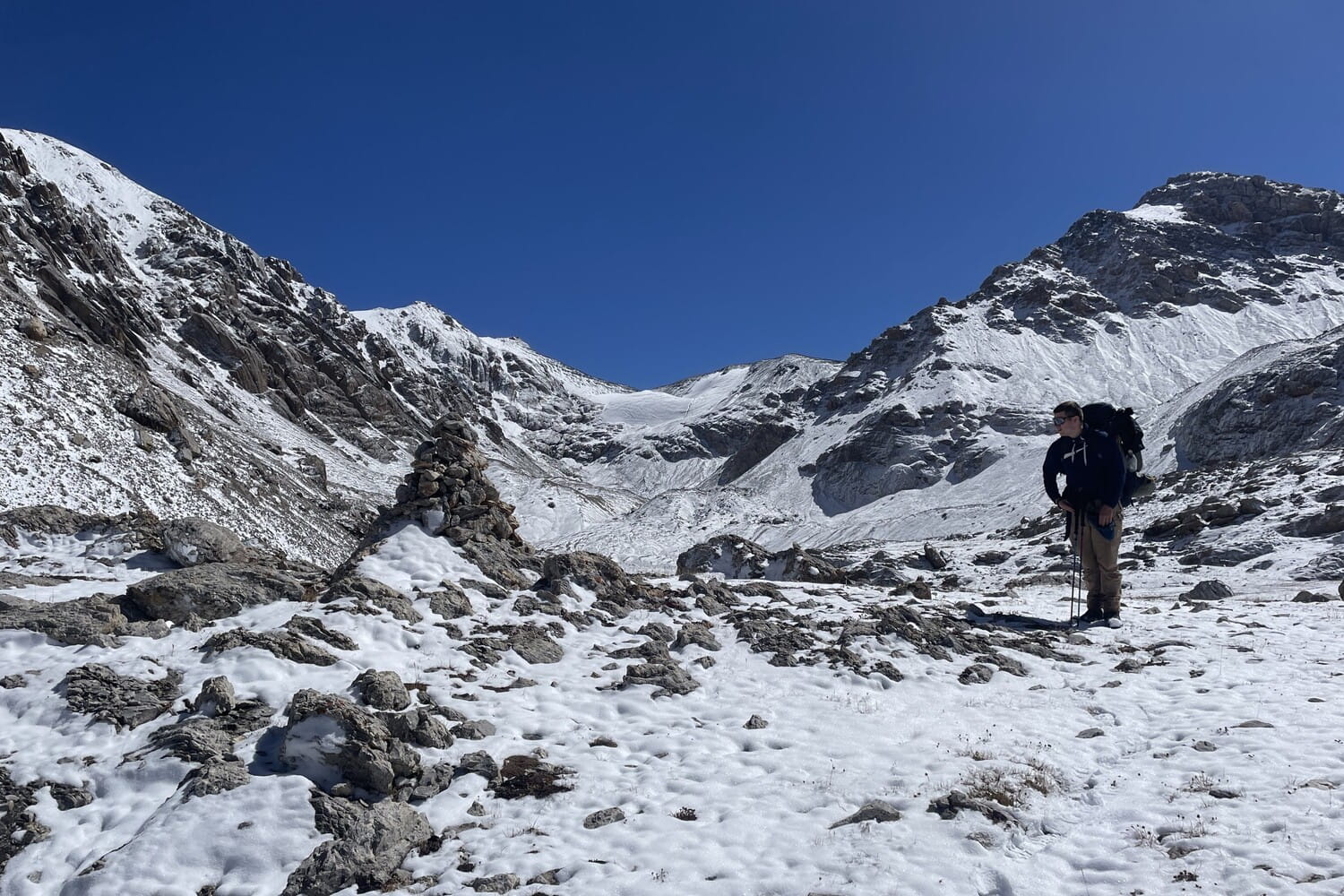 Florian preparing for the final ascent