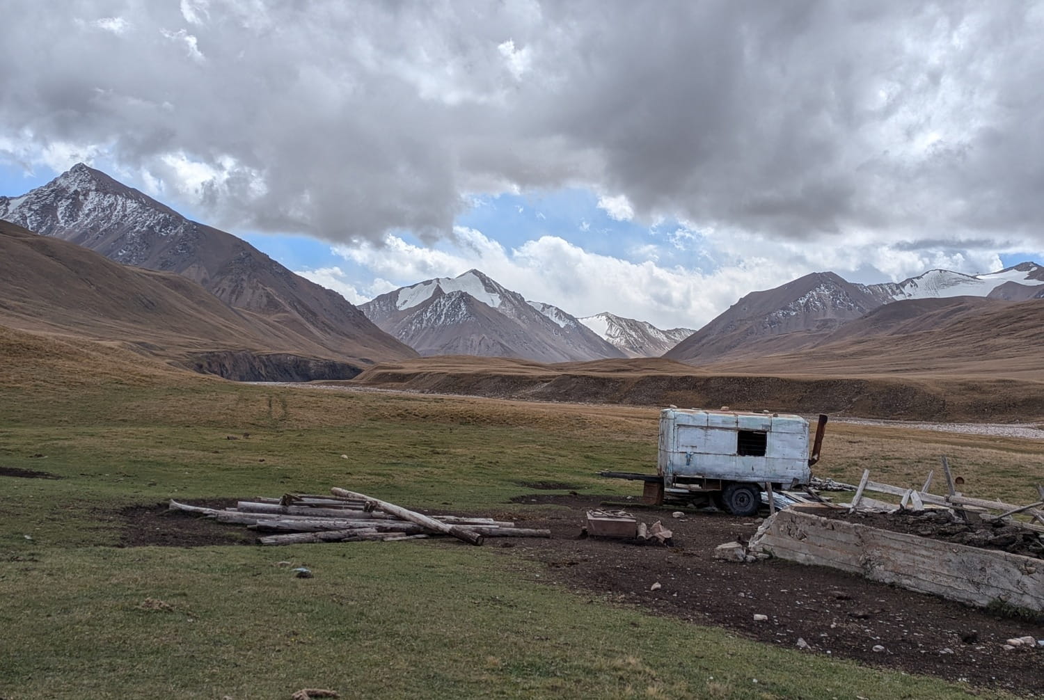 Our lunch spot at an emergency shepherds trailer