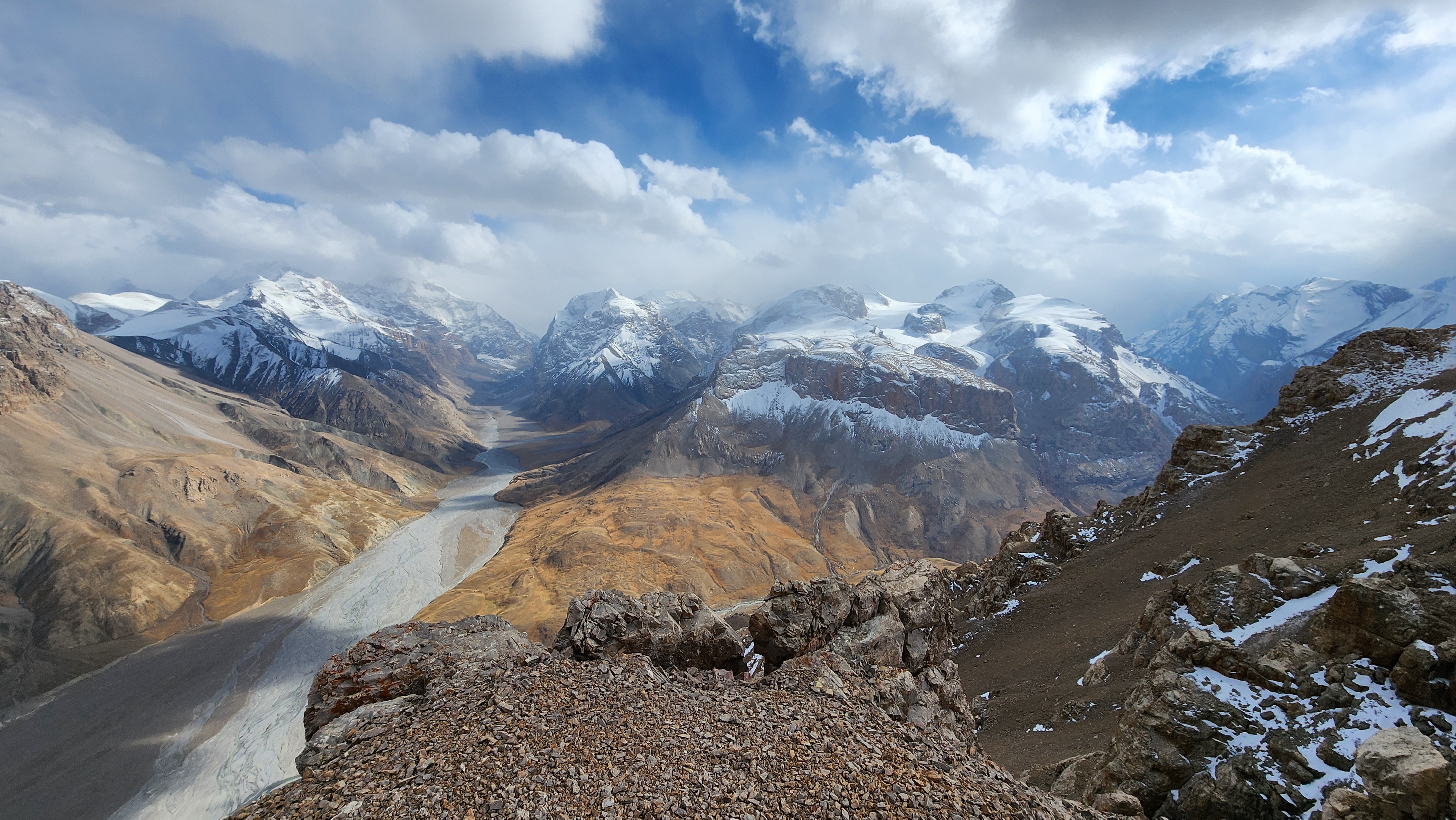 Barren and rugged mountain landscape
